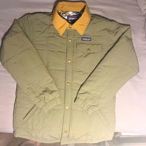 Patagonia Boys Size L Quilted Shacket - Olive green. Excellent condition.